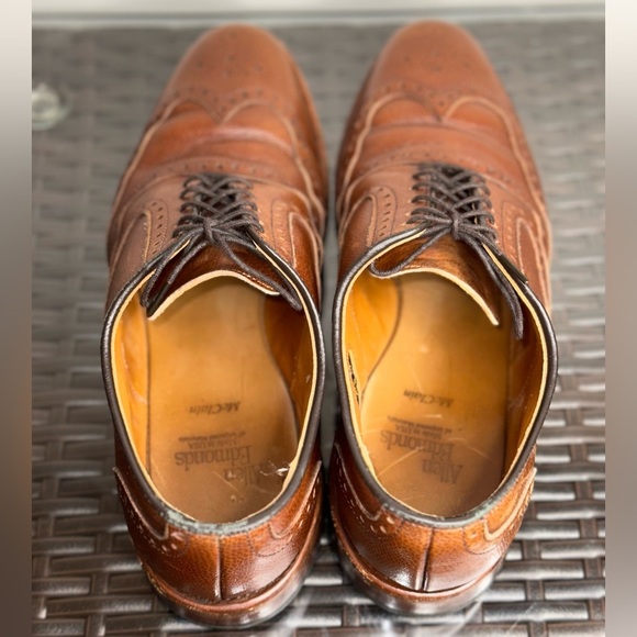 Allen Edmonds Men’s 8D McClain Oxford Dress Shoes Brown Leather Wingtip Lace - Picture 4 of 11